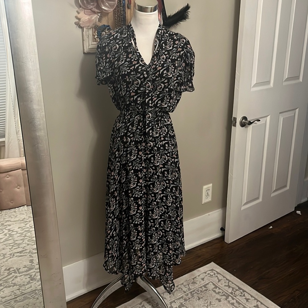Black Floral Dress by Lepis